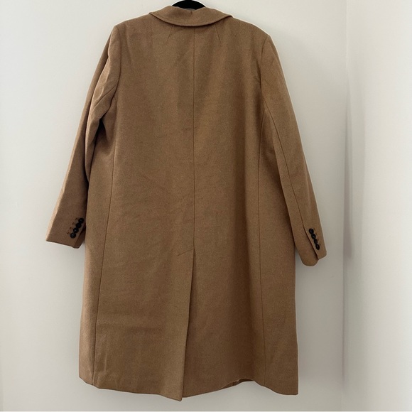 J. Crew Double-breasted Topcoat Trench Italian Wool-Cashmere Tan Plus Size 18 - Picture 3 of 10